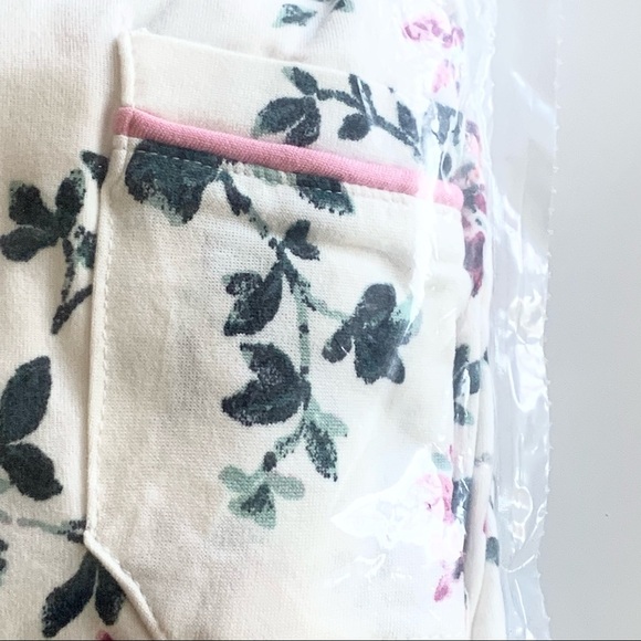 🌸New🌸 SS Floral Notch Pajamas Pants Set Sz M NWT - Picture 4 of 5